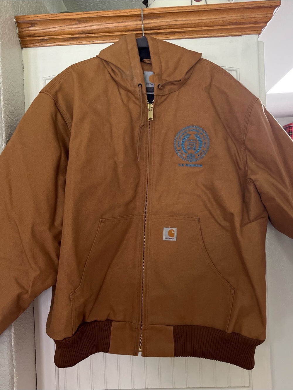 XL Carhartt Brown Hooded Work Jacket